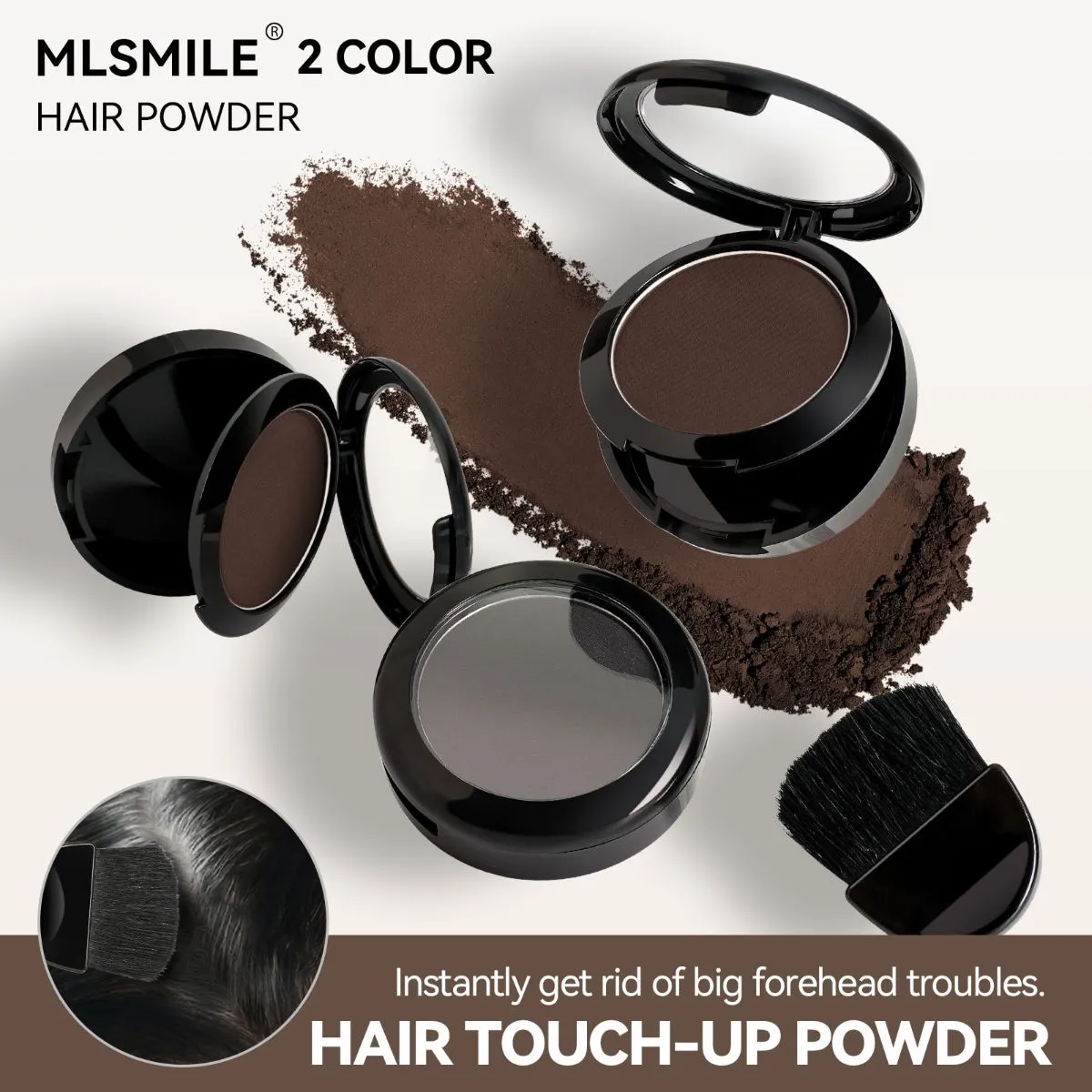 Hairline Powder – Root Touch-Up & Hair Filler for Thinning Hair, Instant Hairline Shadow Concealer with Puff Applicator, Waterproof Sweatproof Natural-Looking Forehead Contouring for Women & Men
